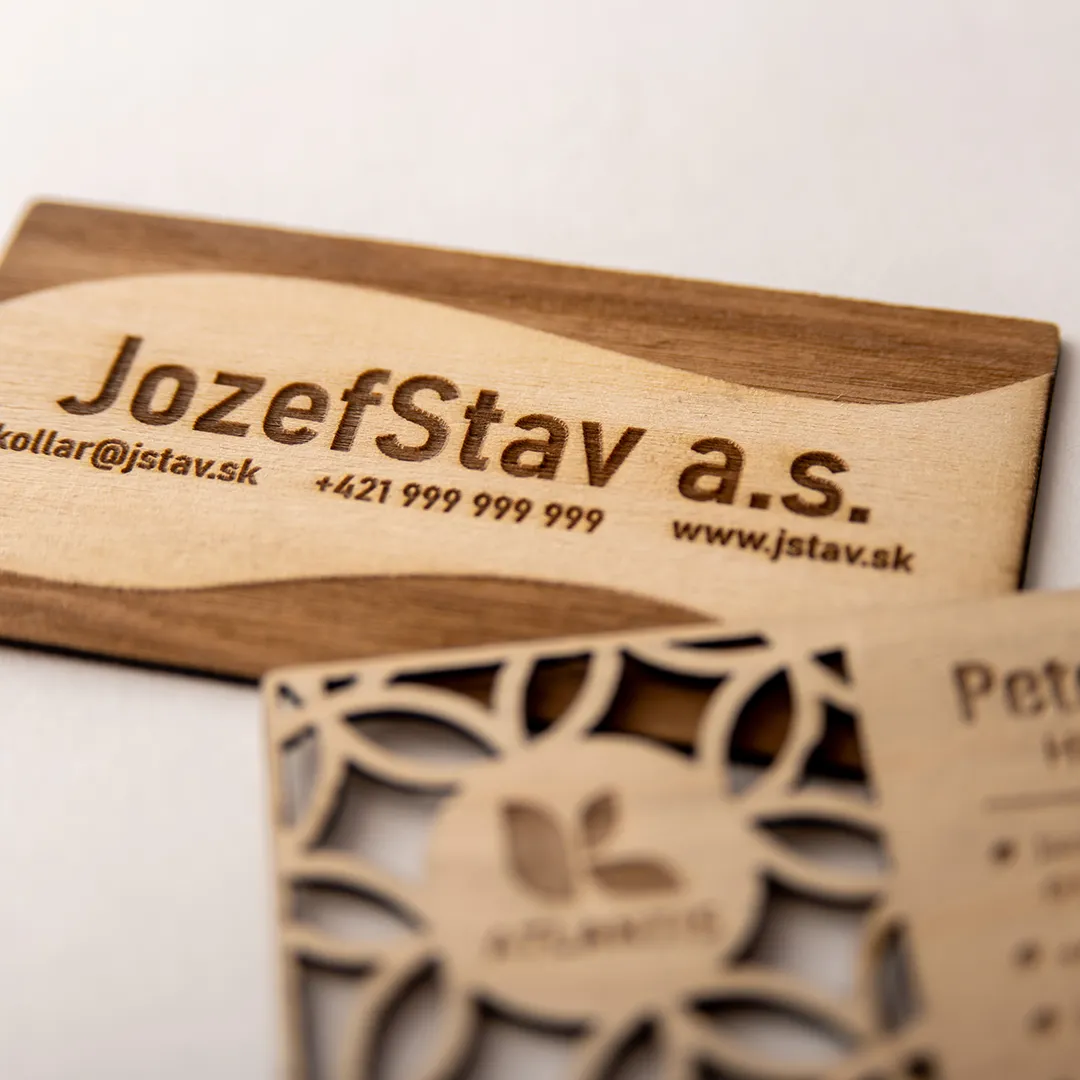 drevené vizitky ukážky