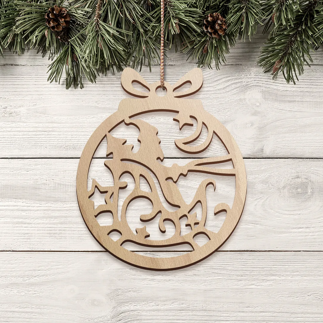 Drevená dekorácia na stromček Santa Claus