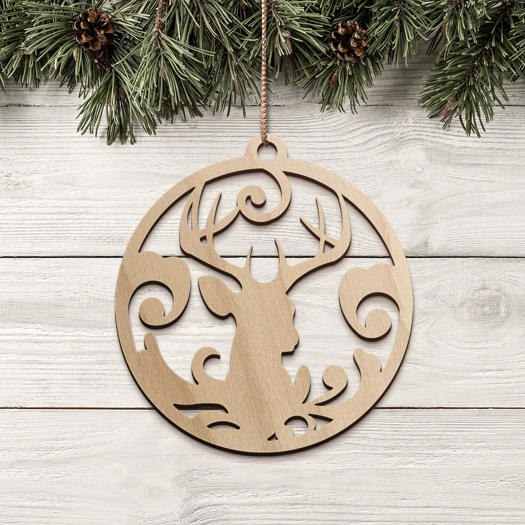 Drevená vianočná odzoba so sobom