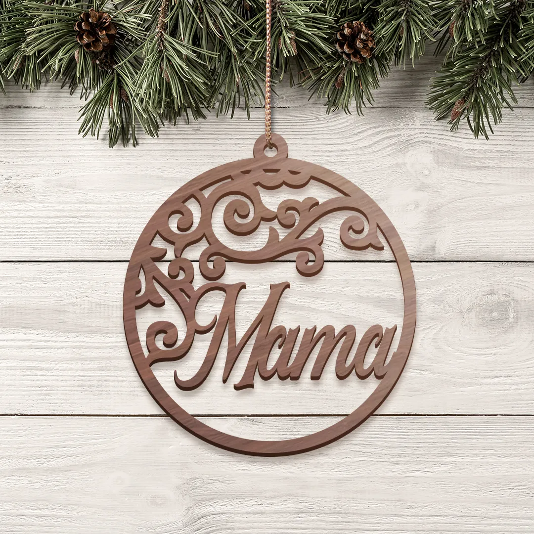 Drevená vianočná ozdoba Mama