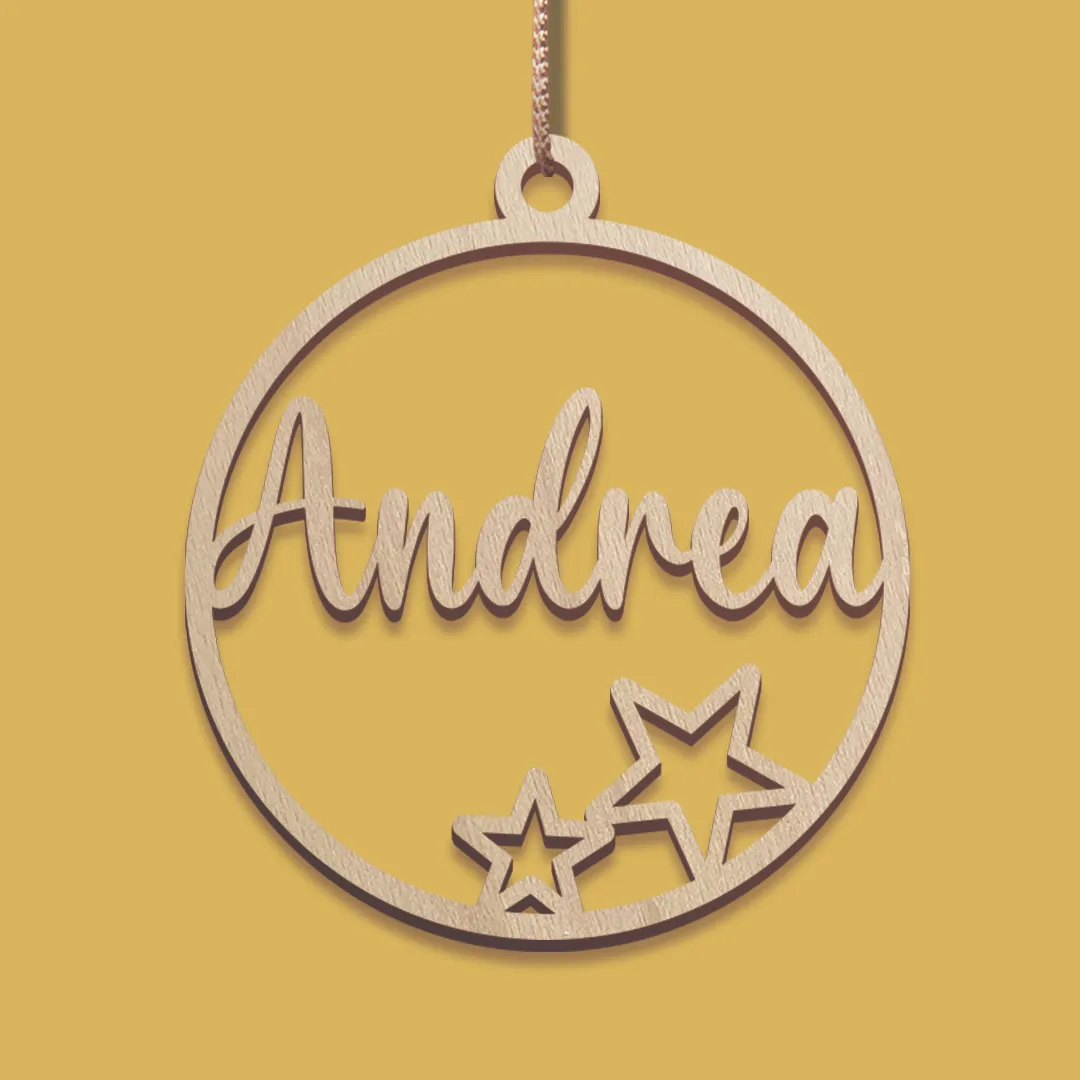 Drevená vianočná ozdoba s menom