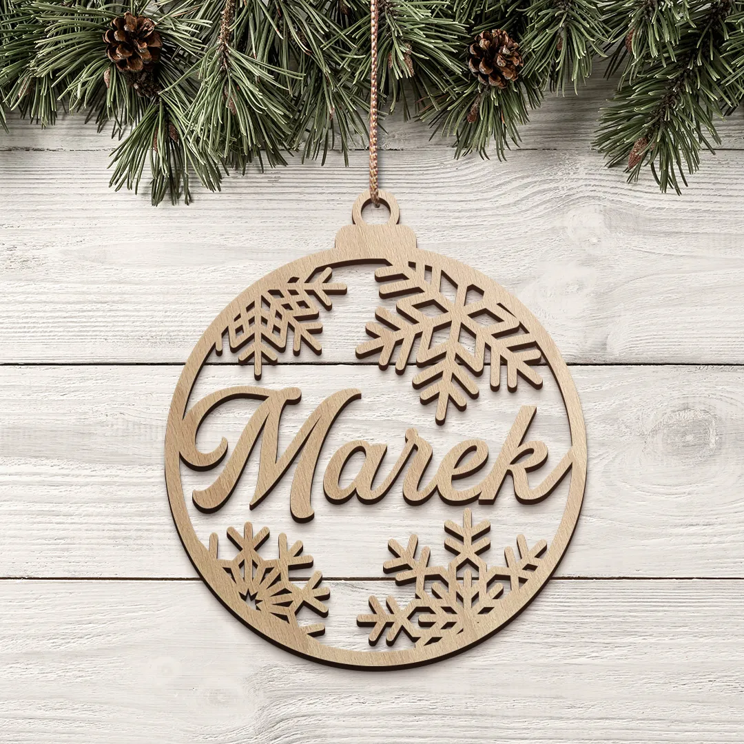 Drevená vianočná ozdoba s vlastným menom