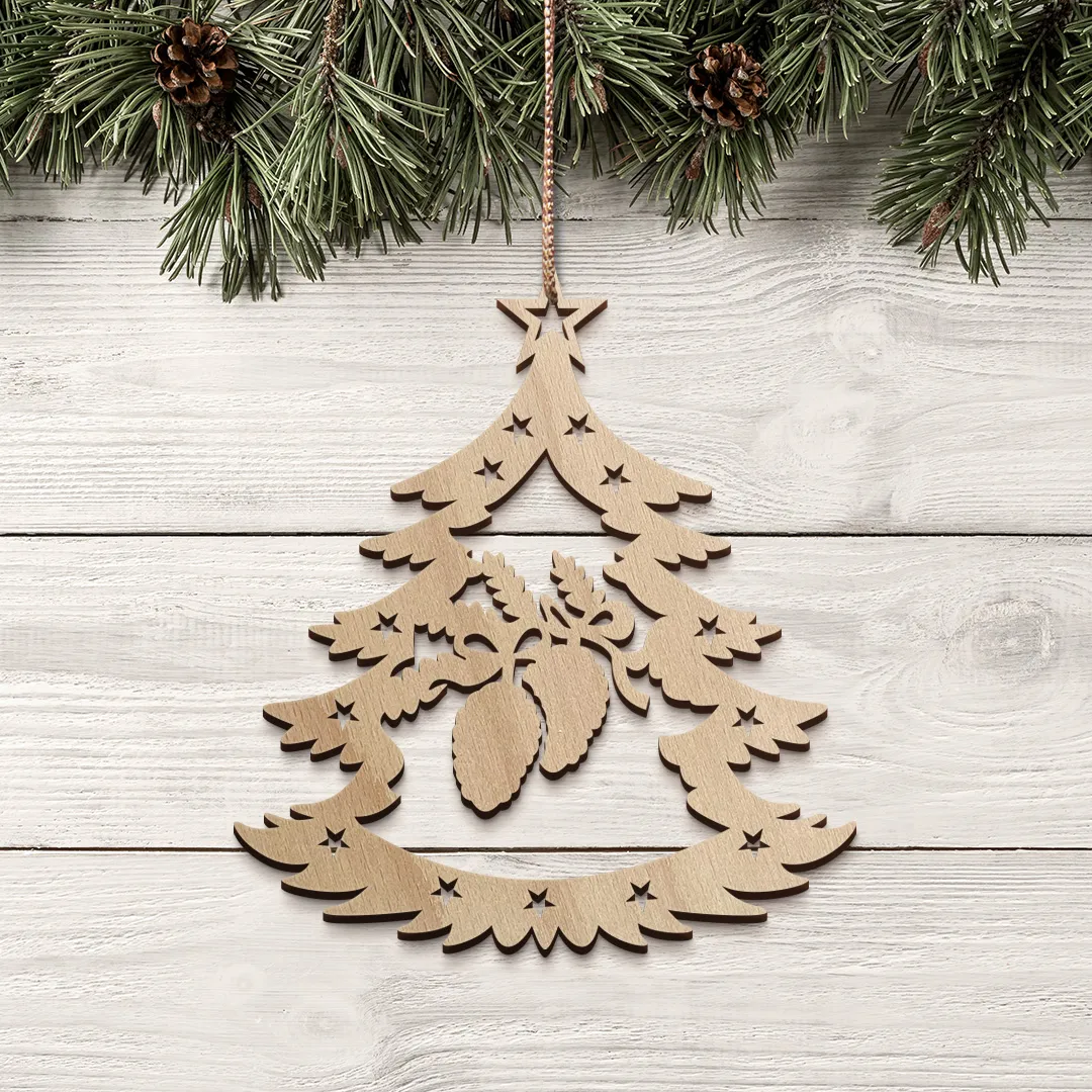 Sromček drevená ozdoba na Vianoce