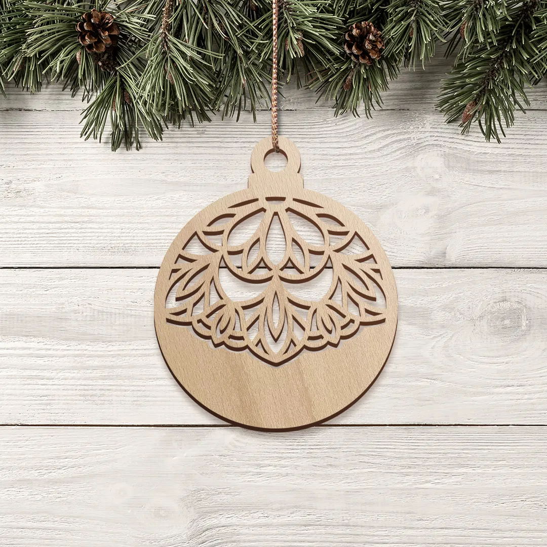 Vianočná guľka drevená ozdoba