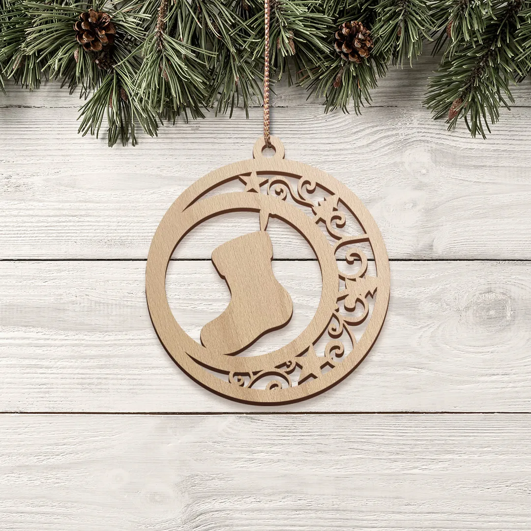 Vianočná drevená ozdoba s ponoškou