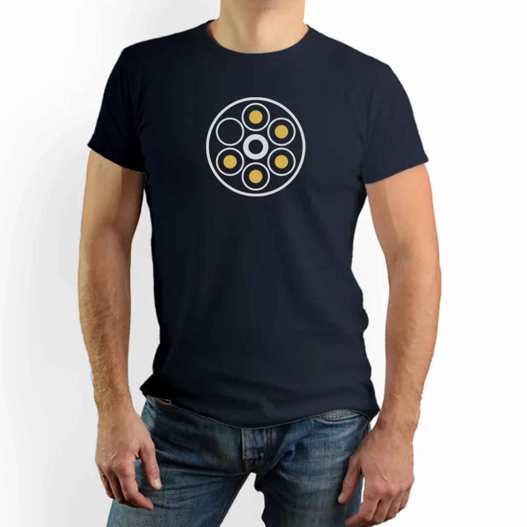 ruská ruleta revolver zbraň tričko