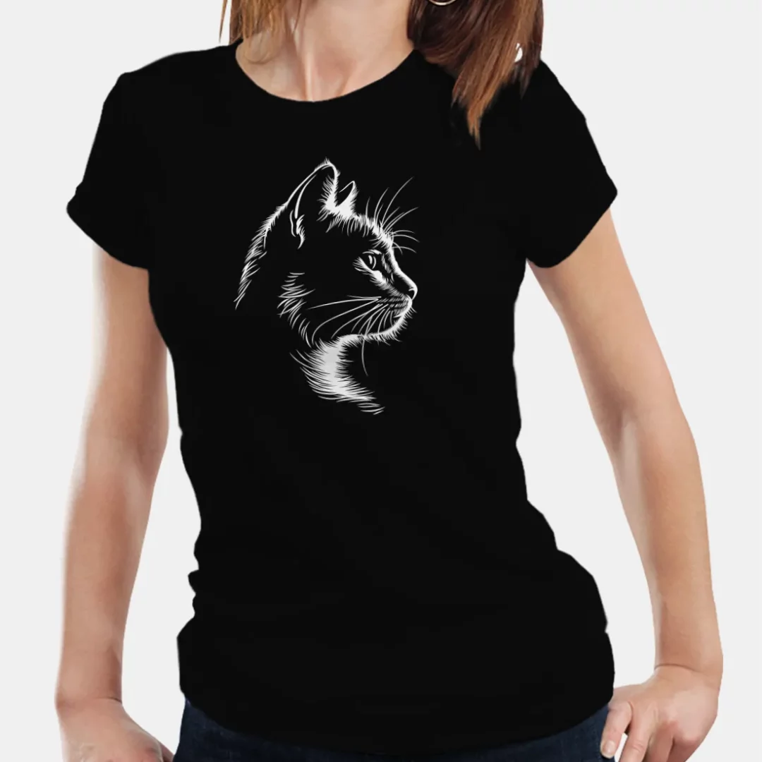 silueta mačka tričko